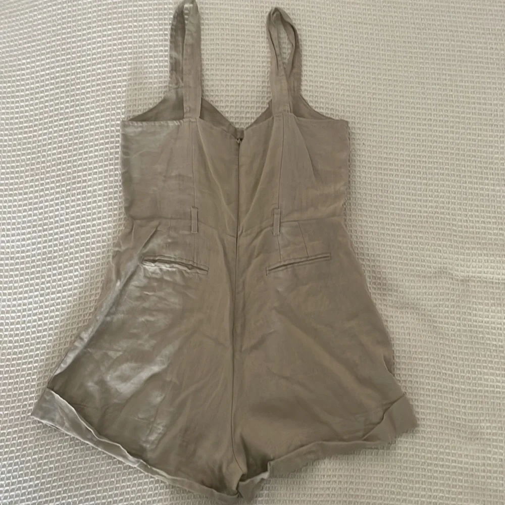 Beige Linen Romper - Picture 5 of 7